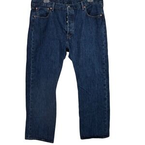 Levis 501 Original Fit Mens Dark Wash Blue Button Fly Jean W40 L29 (W40 L28)